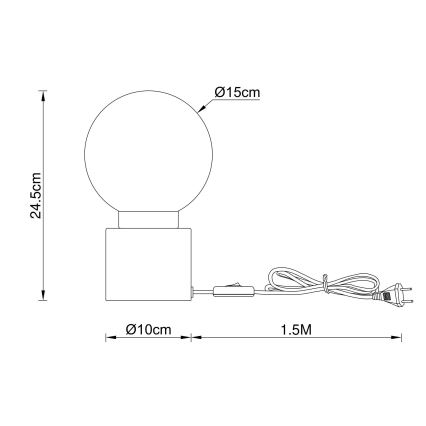 Globo - Tafellamp 1xE14/25W/230V zwart