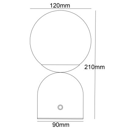 Globo - Dimbaar LED touch tafellampje LED/2W/5V 2700/4000/65000K 1800 mAh zwart