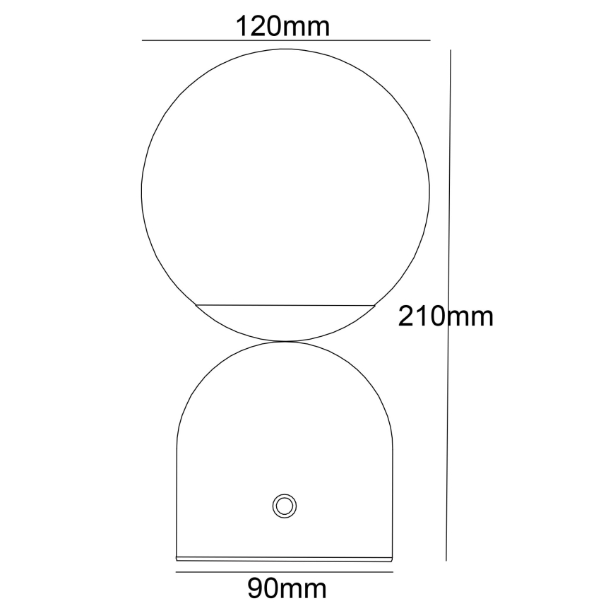 Globo - Dimbaar LED touch tafellampje LED/2W/5V 2700/4000/65000K 1800 mAh zwart