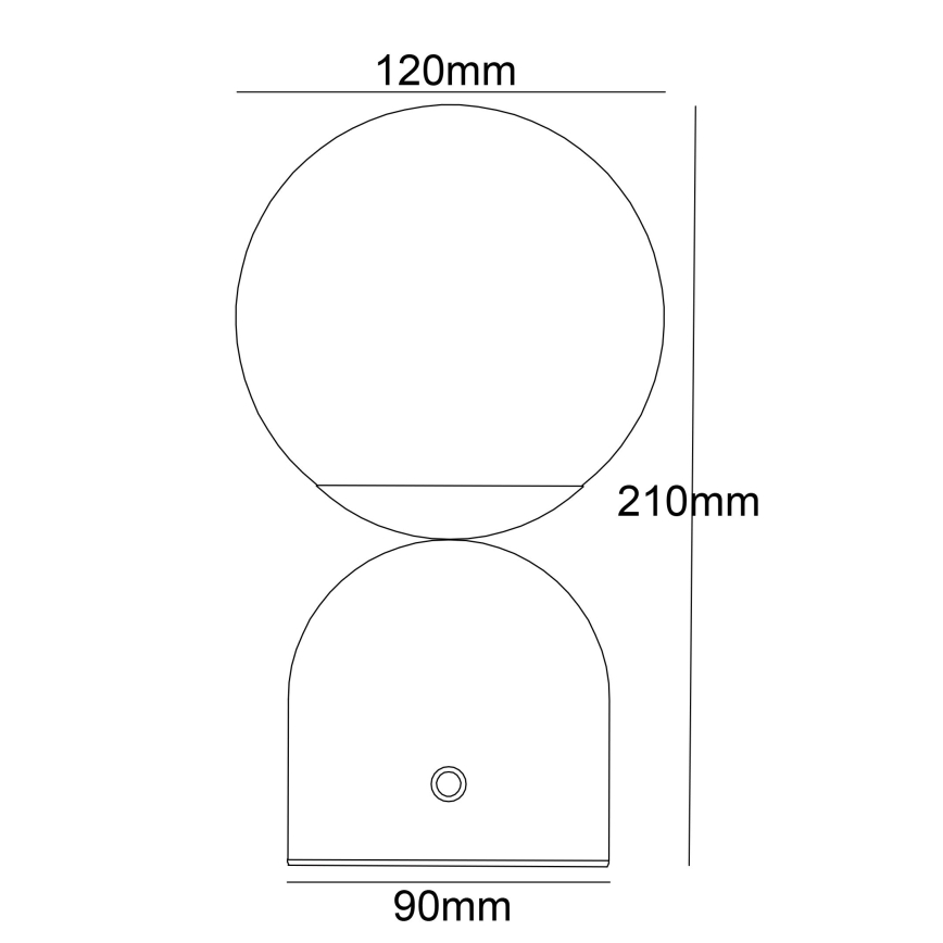 Globo - Dimbaar LED touch tafellampje LED/2W/5V 2700/4000/6500K 1800 mAh wit