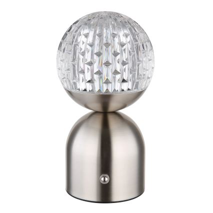 Globo - Dimbaar LED touch tafellampje LED/2,5W/3,7V 2700/4000/6500K 1800 mAh USB mat chroom