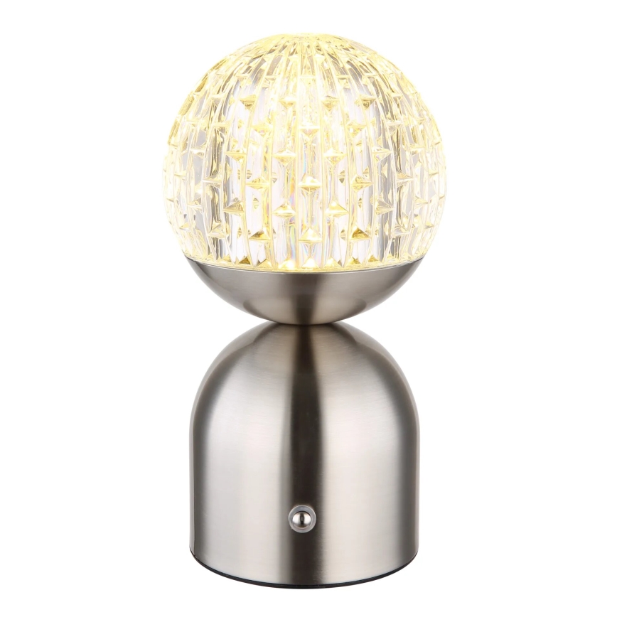 Globo - Dimbaar LED touch tafellampje LED/2,5W/3,7V 2700/4000/6500K 1800 mAh USB mat chroom