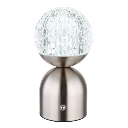 Globo - Dimbaar LED touch tafellampje LED/2,5W/3,7V 2700/4000/6500K 1800 mAh USB mat chroom