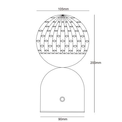 Globo - Dimbaar LED touch tafellampje LED/2W/5V 2700/4000/6500K 1800 mAh zwart