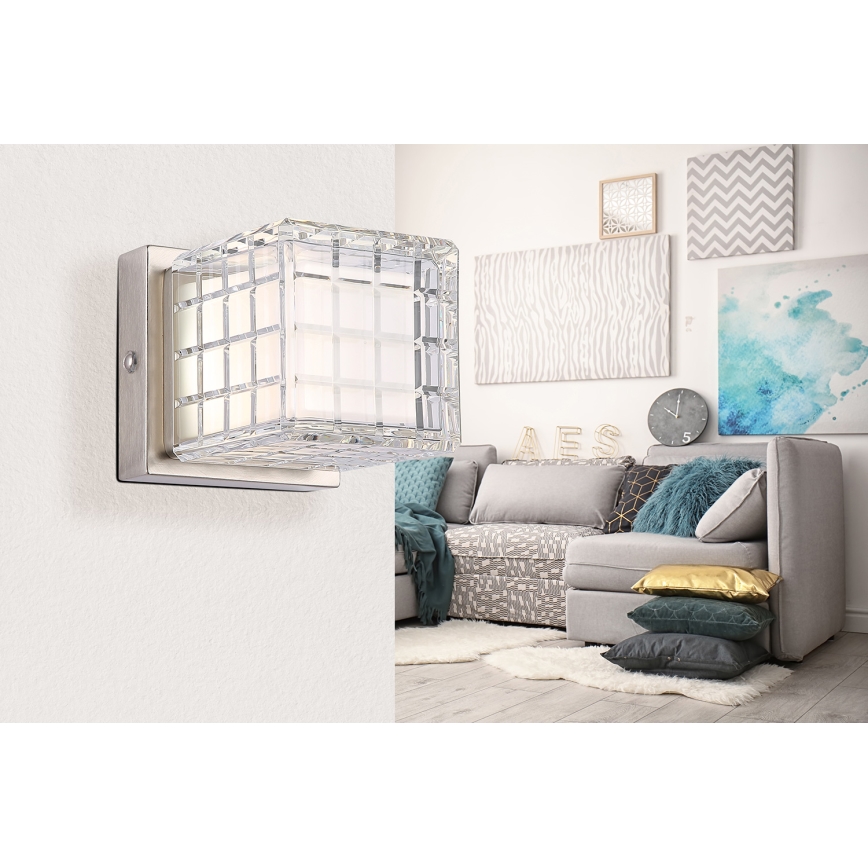 Globo - Dimbaar LED touch tafellampje LED/2,5W/3,7V 2700K/4000K/6500K 1800 mAh USB mat chroom