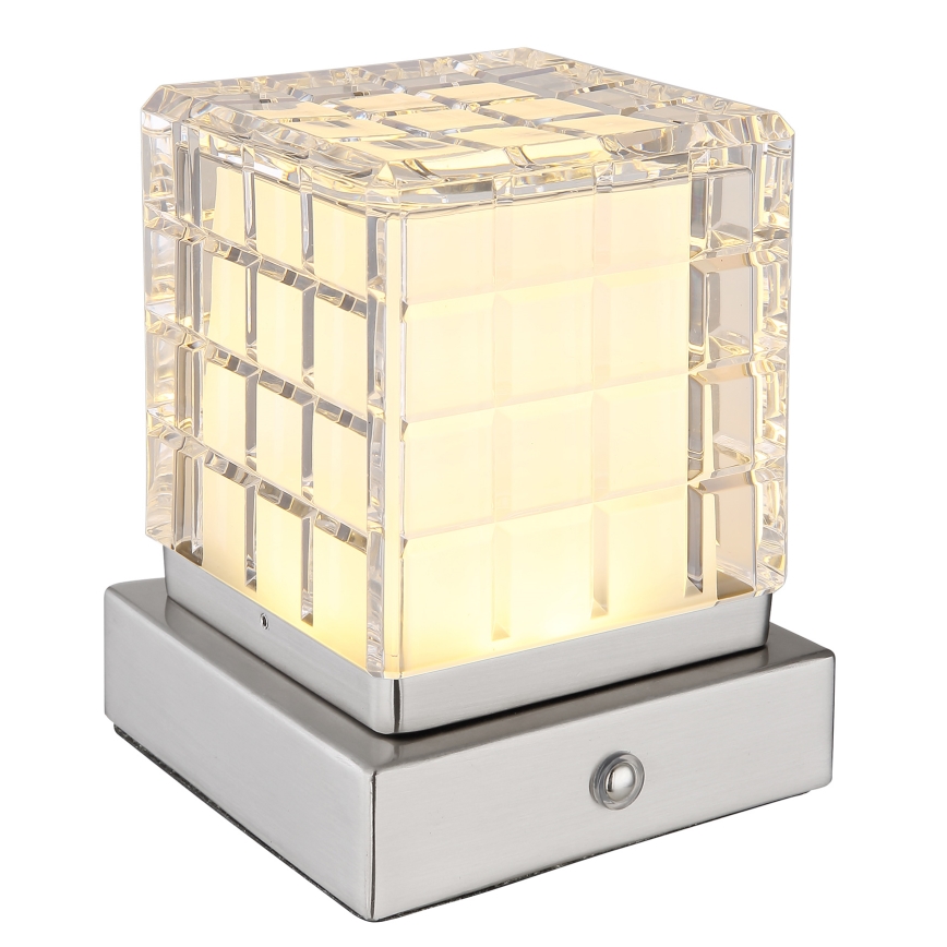 Globo - Dimbaar LED touch tafellampje LED/2,5W/3,7V 2700K/4000K/6500K 1800 mAh USB mat chroom