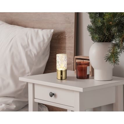 Globo - Dimbaar LED touch tafellampje LED/2,5W/3,7V 2700K/4000K/6500K 1800 mAh USB goud