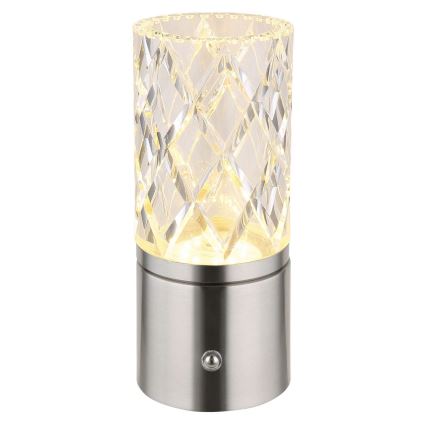 Globo - Dimbaar LED touch tafellampje LED/2,5W/3,7V 2700K/4000K/6500K 1800 mAh USB mat chroom