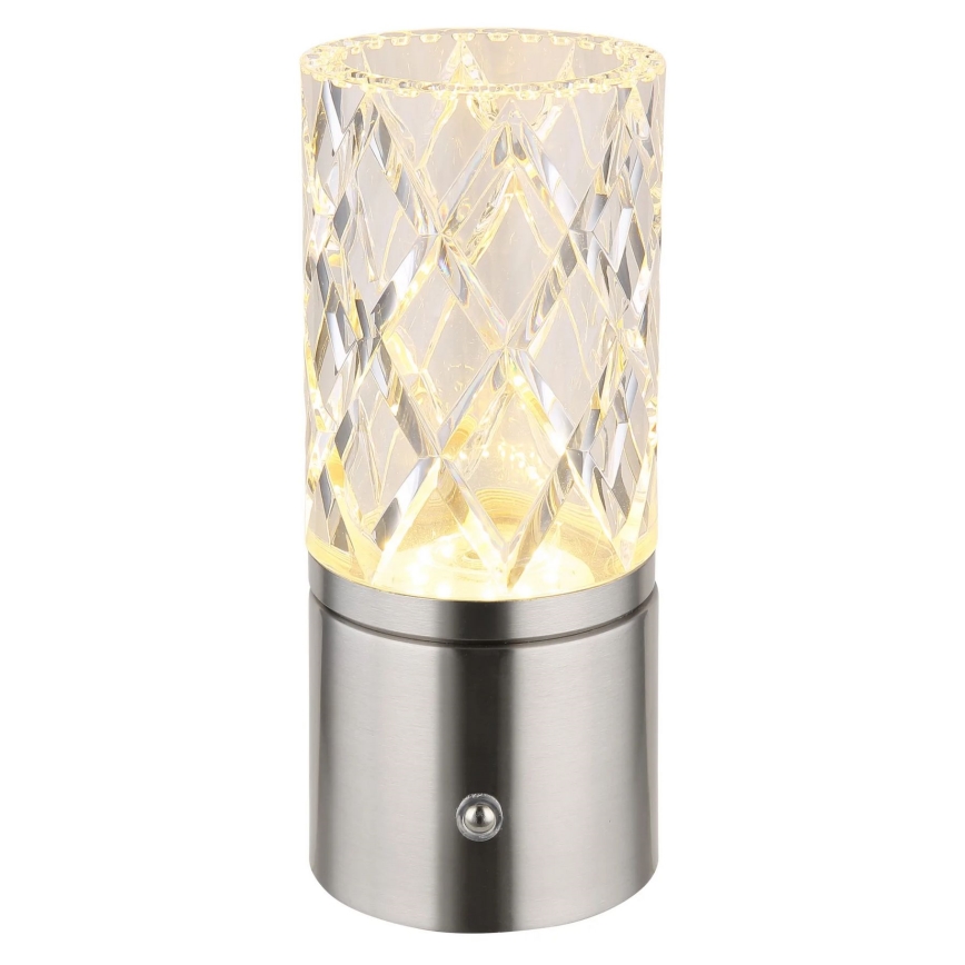 Globo - Dimbaar LED touch tafellampje LED/2,5W/3,7V 2700K/4000K/6500K 1800 mAh USB mat chroom