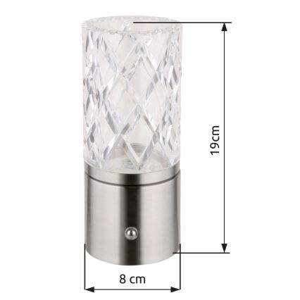 Globo - Dimbaar LED touch tafellampje LED/2,5W/3,7V 2700K/4000K/6500K 1800 mAh USB mat chroom
