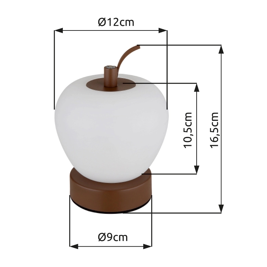 Globo - Dimbaar LED touch tafellampje LED/2W/3,7V 2700K/4000K/6500K 1200 mAh USB bruin