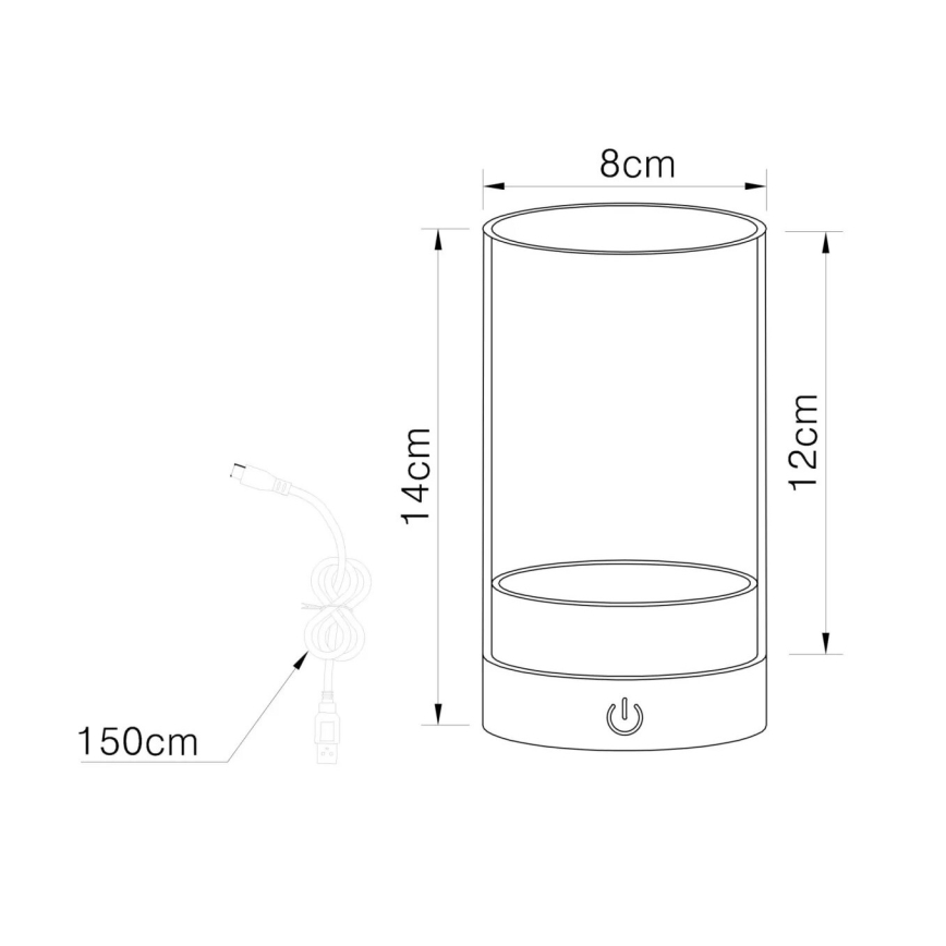 Globo - LED Buiten dimbaar oplaadbaar aanraken tafellamp LED/2W/3,7V 2700/4000/6500K 1200mAh IP44 bruin