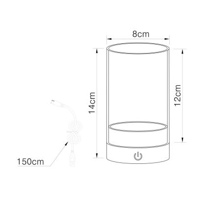 Globo - LED Buiten dimbaar oplaadbaar aanraken tafellamp LED/2W/3,7V 2700/4000/6500K 1200mAh IP44 groen