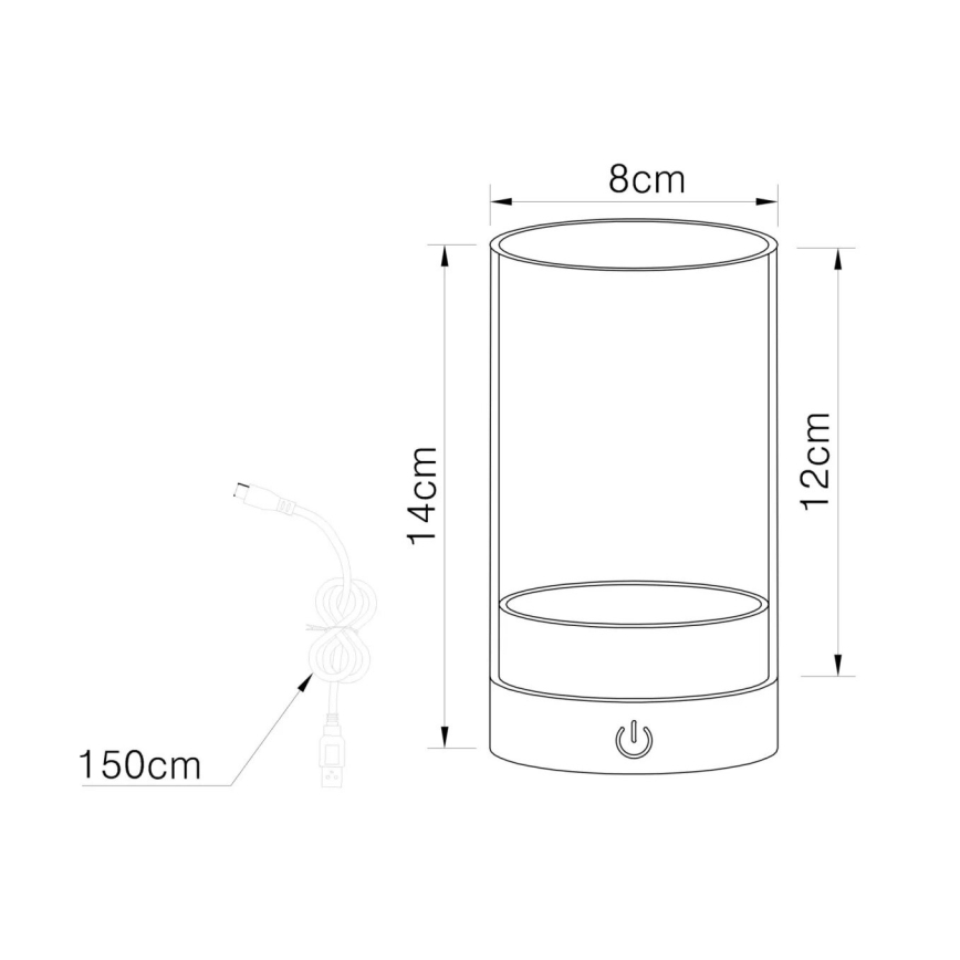 Globo - LED Buiten dimbaar oplaadbaar aanraken tafellamp LED/2W/3,7V 2700/4000/6500K 1200mAh IP44 grijs