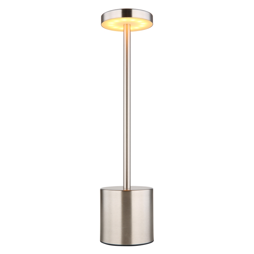Globo - Dimbaar LED touch tafellampje LED/1,2W/3,7V 2000K/3500K/7000K 1200 mAh USB mat chroom