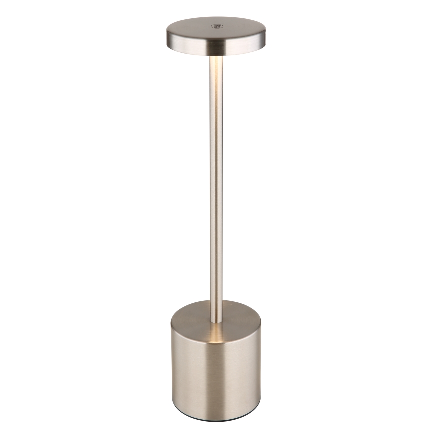 Globo - Dimbaar LED touch tafellampje LED/1,2W/3,7V 2000K/3500K/7000K 1200 mAh USB mat chroom