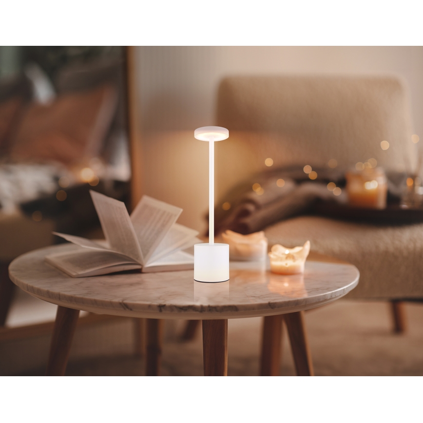 Globo - Dimbaar LED touch tafellampje LED/1,2W/3,7V 2000K/3500K/7000K 1200 mAh USB wit