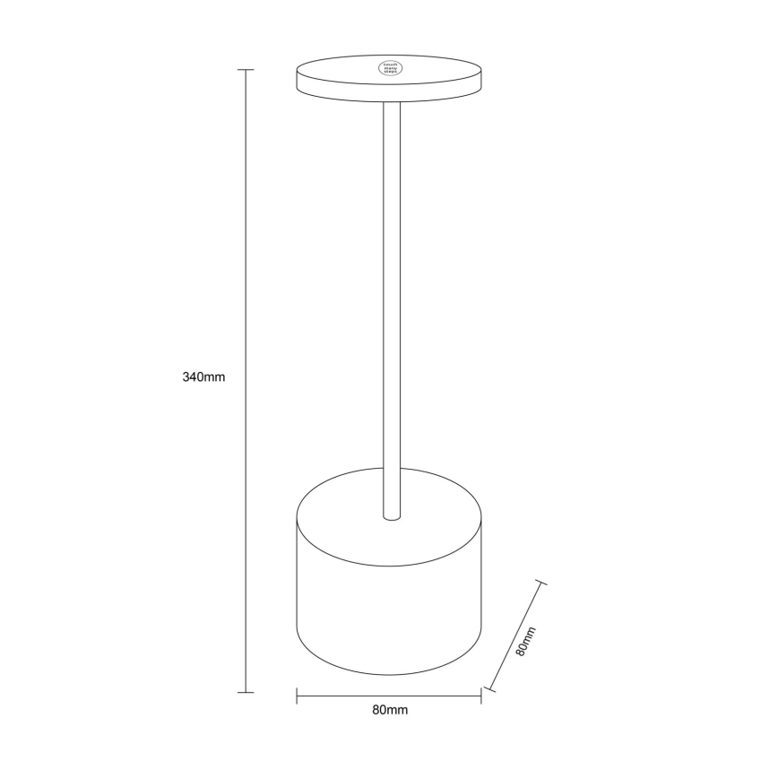 Globo - Dimbaar LED touch tafellampje LED/1,2W/3,7V 2000K/3500K/7000K 1200 mAh USB wit