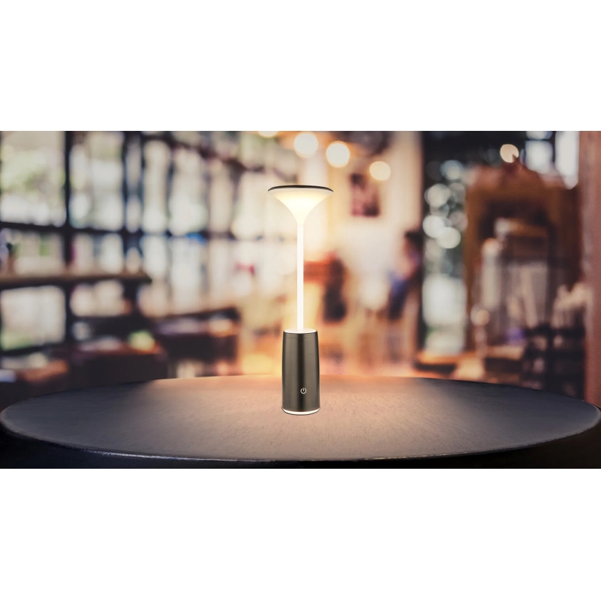 Globo - LED Dimbare oplaadbare touch tafellamp LED/1,2W/3,7V 3000K 1500mAh zwart
