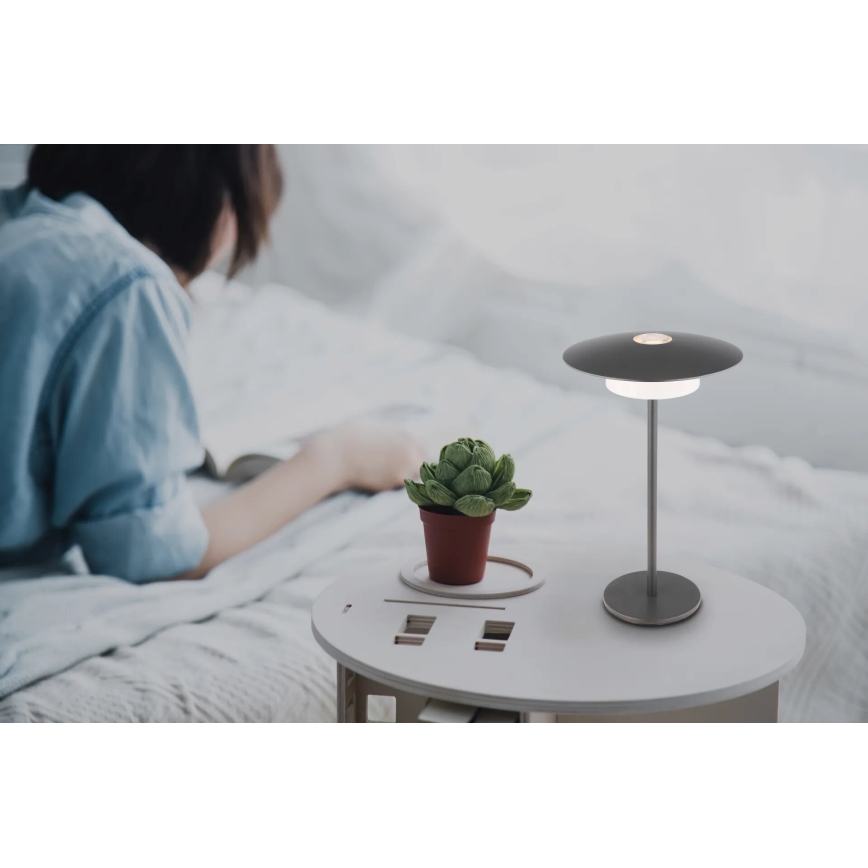 Globo - LED Buiten Oplaadbare Touch Tafellamp LED/3W/3,7V 1800/2700/3000K IP44 1800 mAh grijs