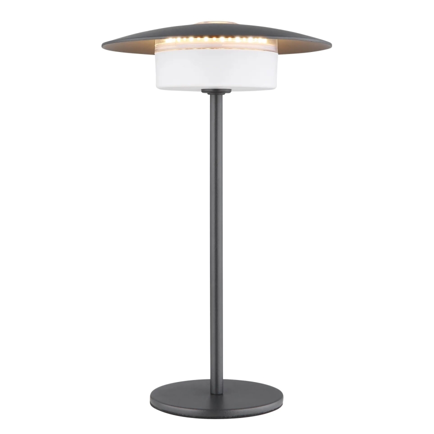 Globo - LED Buiten Oplaadbare Touch Tafellamp LED/3W/3,7V 1800/2700/3000K IP44 1800 mAh grijs
