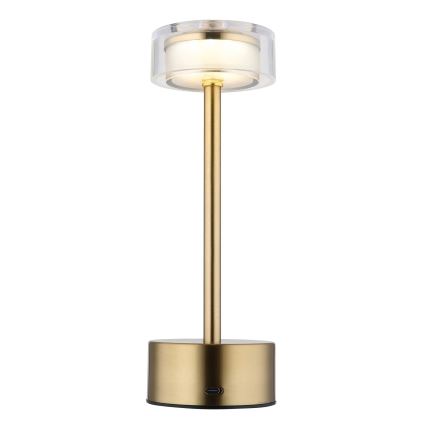 Globo - LED Dimbare oplaadbare touch tafellamp LED/2,5W/3,7V 2700/4000/6500K 1800mAh messing