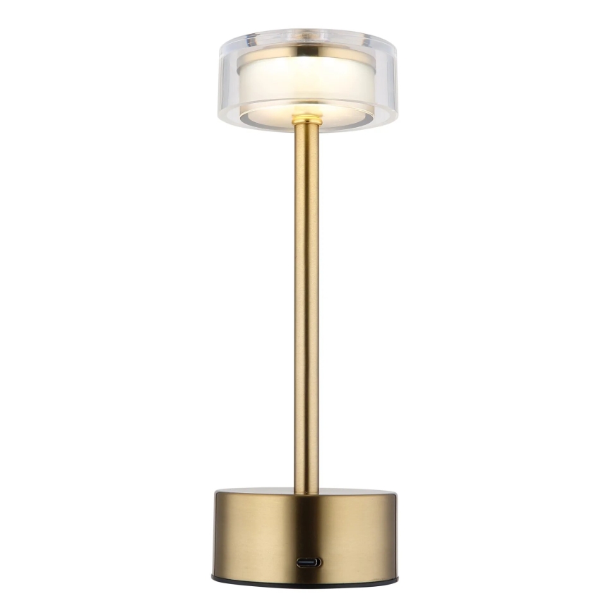 Globo - LED Dimbare oplaadbare touch tafellamp LED/2,5W/3,7V 2700/4000/6500K 1800mAh messing