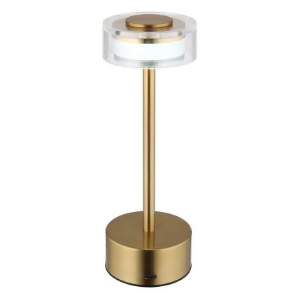 Globo - LED Dimbare oplaadbare touch tafellamp LED/2,5W/3,7V 2700/4000/6500K 1800mAh messing