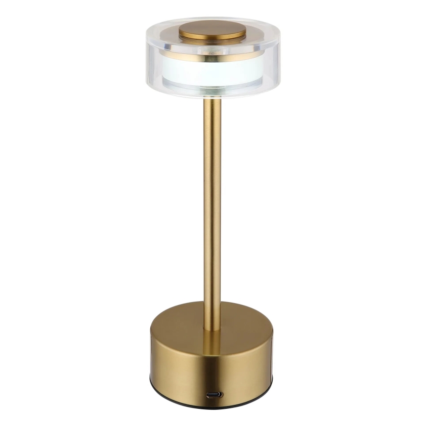 Globo - LED Dimbare oplaadbare touch tafellamp LED/2,5W/3,7V 2700/4000/6500K 1800mAh messing