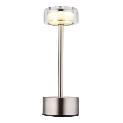 Globo - LED Dimbare oplaadbare touch tafellamp LED/2,5W/3,7V 2700/4000/6500K 1800mAh mat chroom