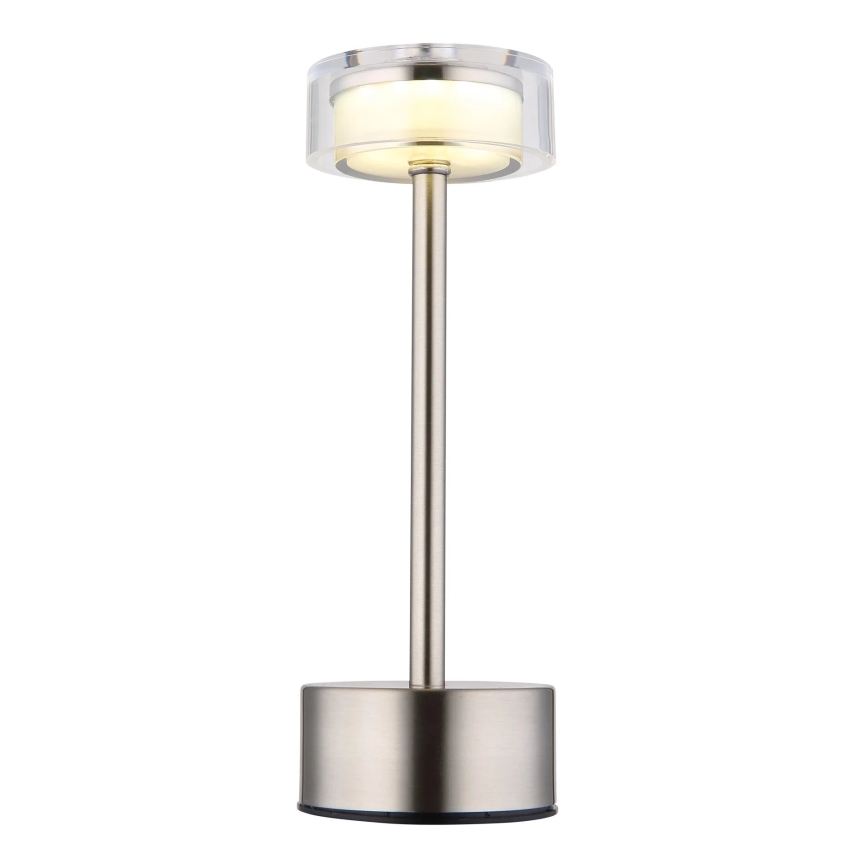 Globo - LED Dimbare oplaadbare touch tafellamp LED/2,5W/3,7V 2700/4000/6500K 1800mAh mat chroom