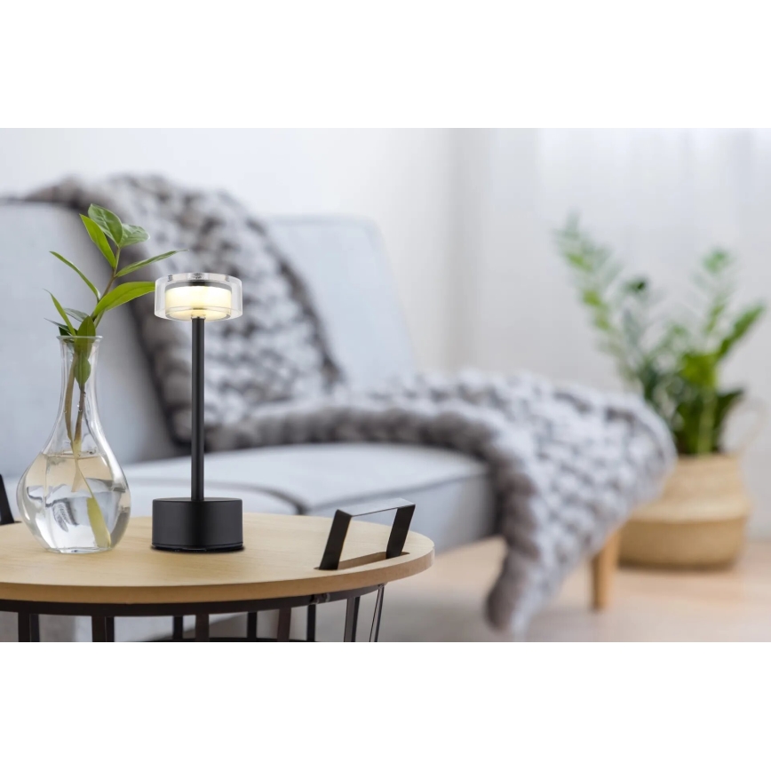 Globo - LED Dimbare oplaadbare touch tafellamp LED/2,5W/3,7V 2700/4000/6500K 1800mAh zwart