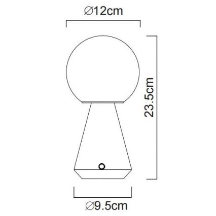 Globo - LED Dimbaar aanraken buitenshuis tafellamp LED/1,5W/5V 3000/4500/6500K 1800 mAh IP41 wit