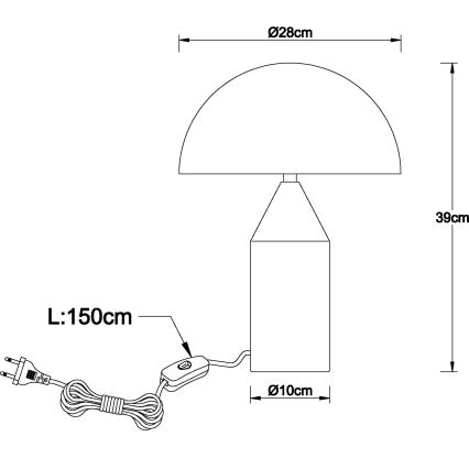 Globo - Tafellamp 2xE27/40W/230V mat chroom