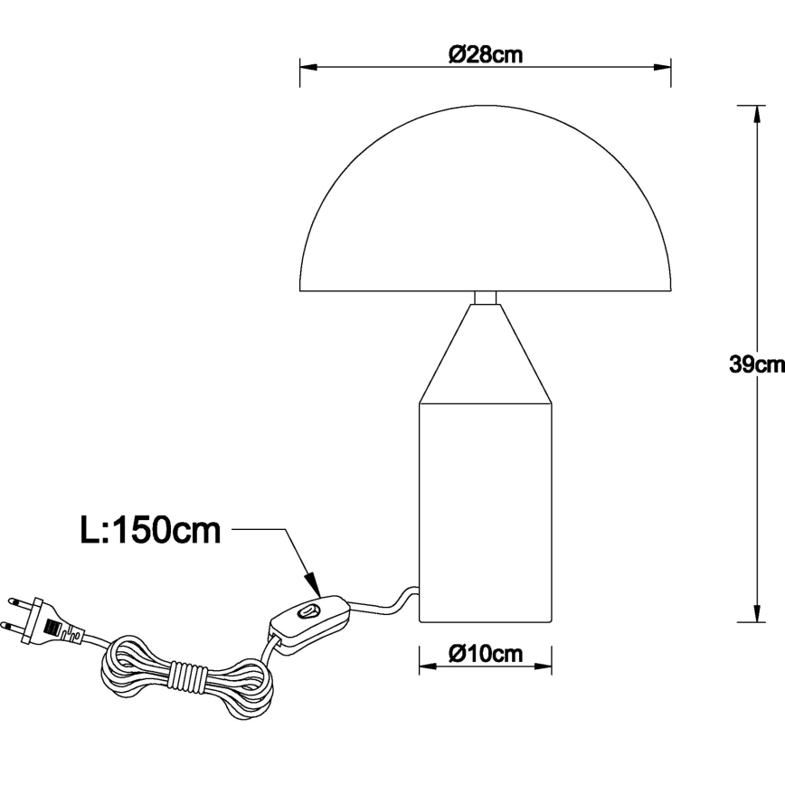 Globo - Tafellamp 2xE27/40W/230V mat chroom