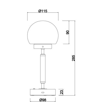 Globo - LED Dimbare oplaadbare touch tafellamp LED/2,5W/5V 1800mAh 2700/4000/6500K antraciet