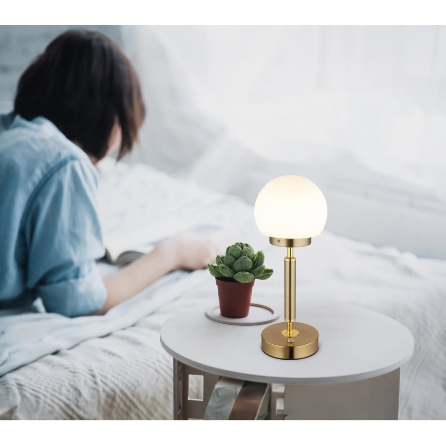 Globo - LED Dimbare oplaadbare touch tafellamp LED/2,5W/5V 1800mAh 2700/4000/6500K messing