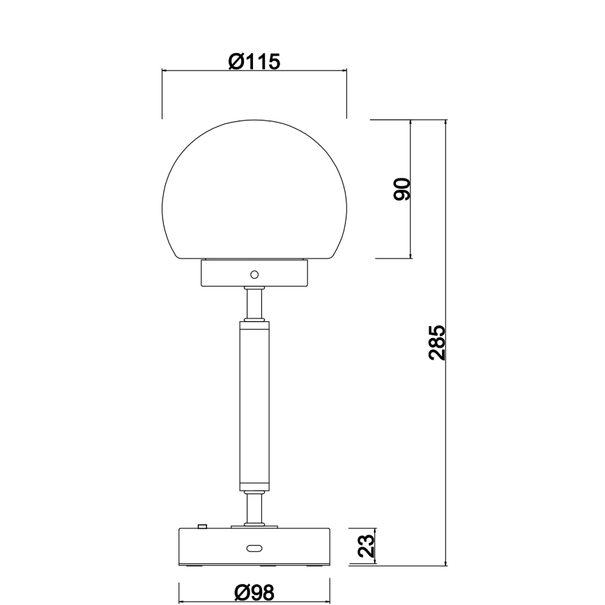 Globo - LED Dimbare oplaadbare touch tafellamp LED/2,5W/5V 1800mAh 2700/4000/6500K messing