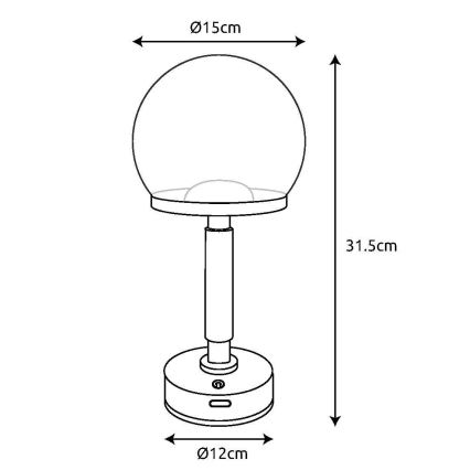 Globo - LED Dimbare oplaadbare touch tafellamp LED/2,5W/5V 1800mAh 2700/4000/6500K Roségoud