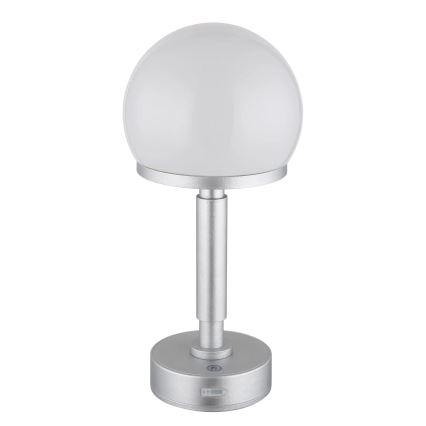 Globo - LED Dimbare oplaadbare touch tafellamp LED/2,5W/5V 1800mAh 2800K zilver