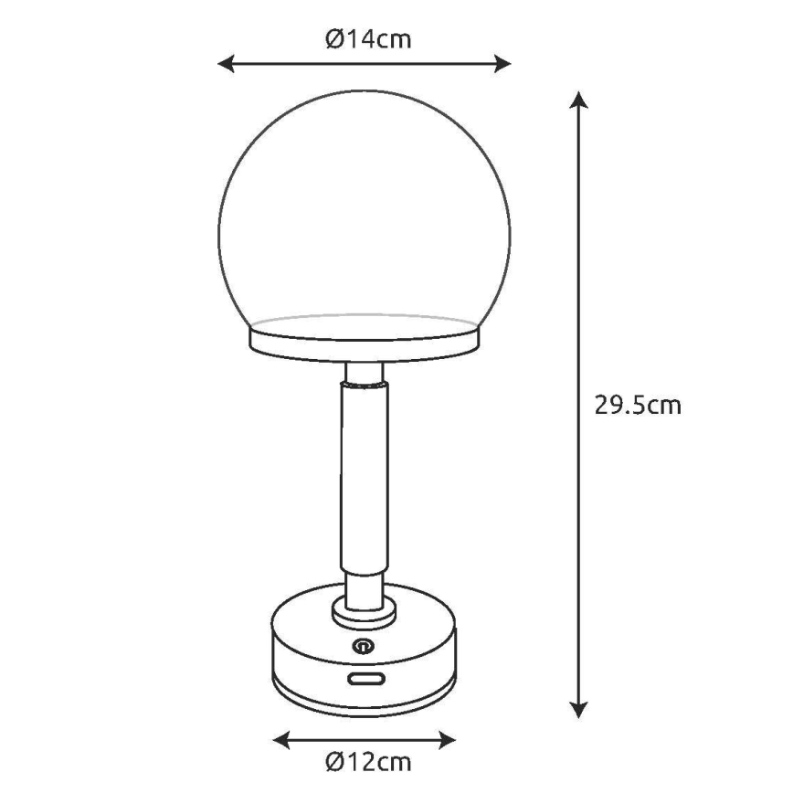 Globo - LED Dimbare oplaadbare touch tafellamp LED/2,5W/5V 1800mAh 2800K zilver