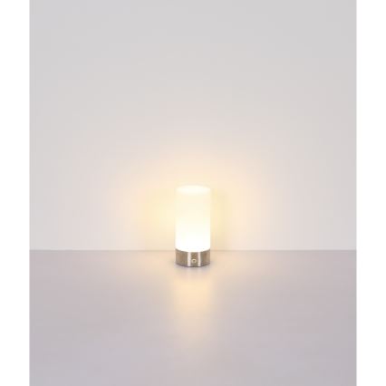Globo - LED RGBW Dimbaar aanraken buitenshuis tafellamp LED/1,8W/5V 1500 mAh IP44 mat chroom
