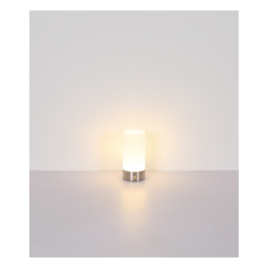 Globo - LED RGBW Dimbaar aanraken buitenshuis tafellamp LED/1,8W/5V 1500 mAh IP44 mat chroom