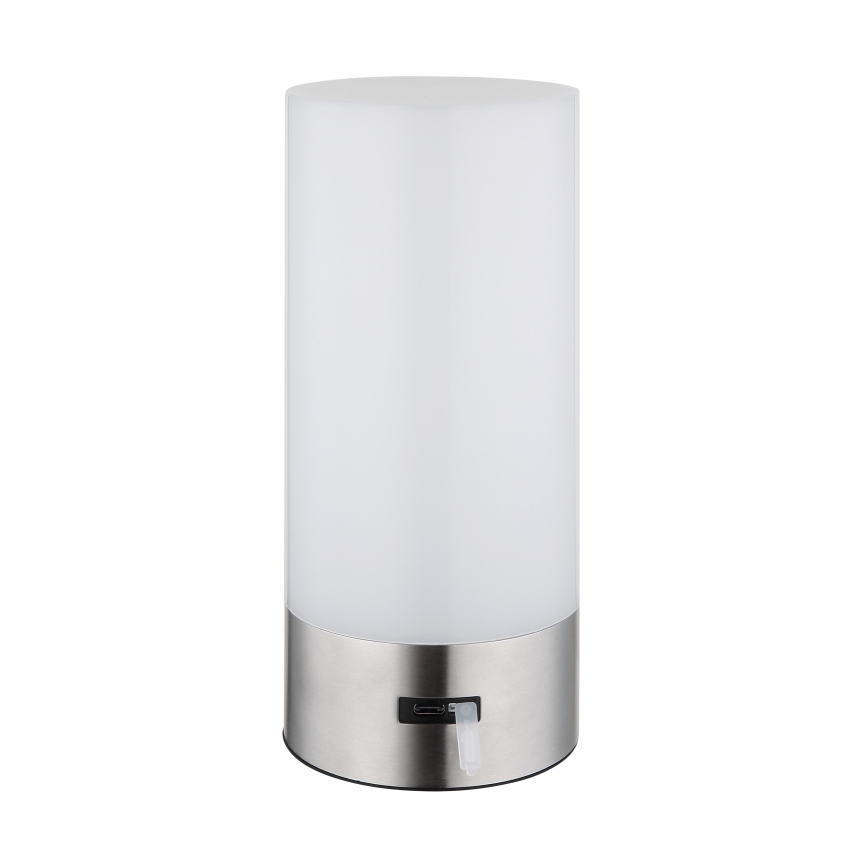 Globo - LED RGBW Dimbaar aanraken buitenshuis tafellamp LED/1,8W/5V 1500 mAh IP44 mat chroom
