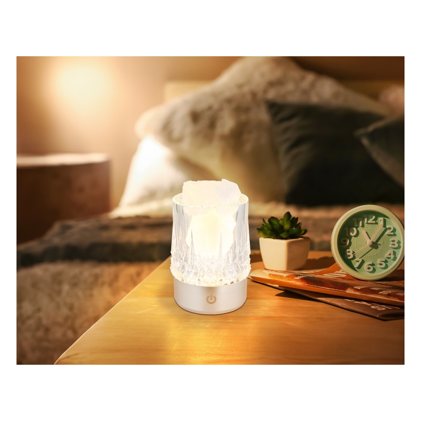 Globo - Aanraakdimbare LED-tafellamp LED/1W/5V 3000K 1200 mAh zilver