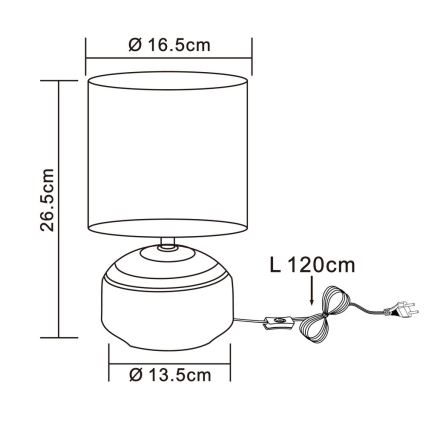 Globo - Tafellamp 1xE14/40W/230V grijs/ceramic