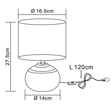 Globo - Tafellamp 1xE14/40W/230V beige/ceramic