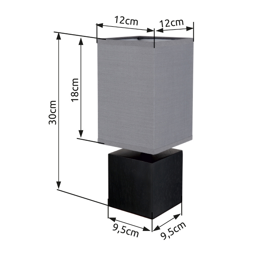 Globo 21628ALU - Tafellamp VALENTINO 1xE27/7W/230V zwart/antraciet