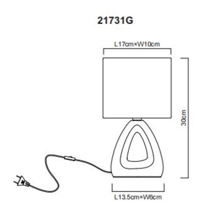 Globo - Tafellamp 1xE14/40W/230V grijs