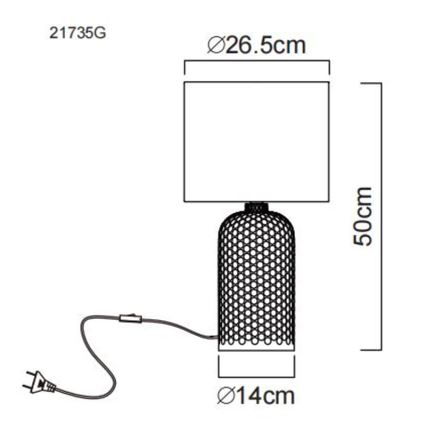 Globo - Tafellamp 1xE27/60W/230V grijs